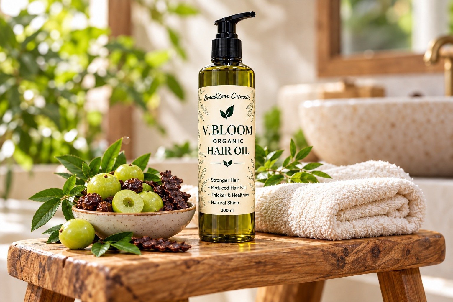 V.Bloom Organic Hair Oil with Amla, Reetha & Shikakai